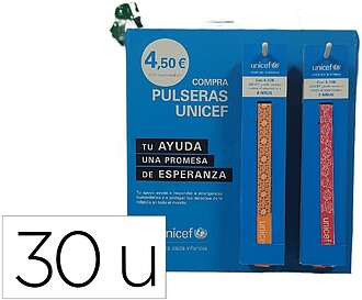 UFK20BA158 : Pulseira de tecido unicef expositor de 30 unida...