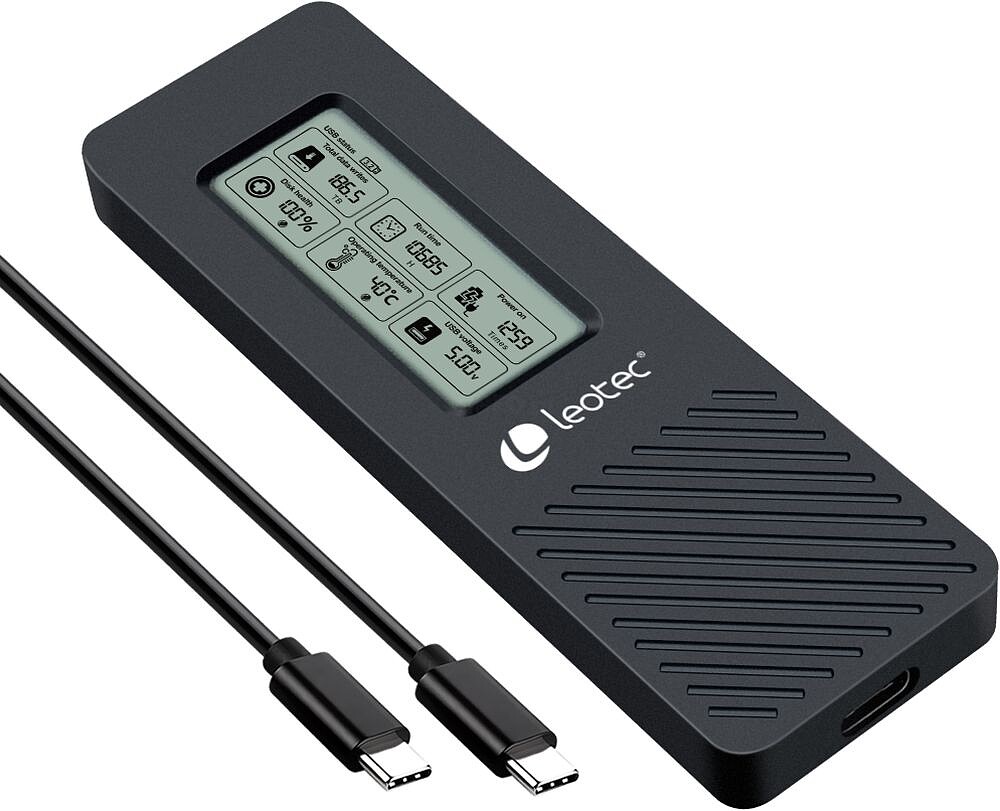 Caixa Externa Leotec para Discos M.2 NVME com Painel LCD LEM2EXT01