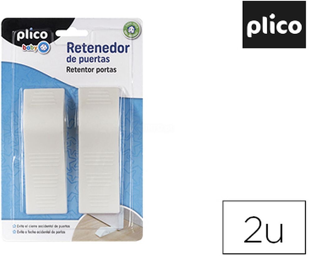 RETEN?O DE PORTAS PLICO PLASTICO BRANCO BLISTER DE 2 UNIDADES Preco Uni. venda multiplos 1 14002