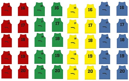 Conjunto 5 Coletes de Treino Softee Numerados de 16 a 20
