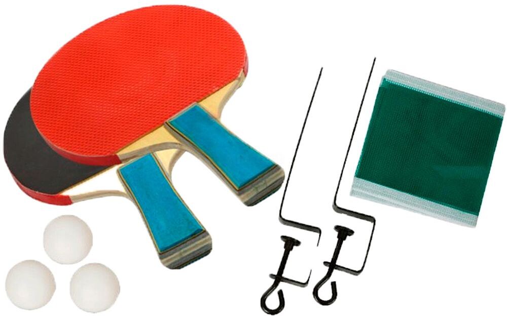 Jogo Raquetas de Tênis de Mesa com 3 Bolas, Suporte e Rede Softee Uranus