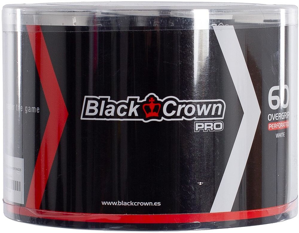 Pote 60 Overgrips Black Crown Perfurados Brancos