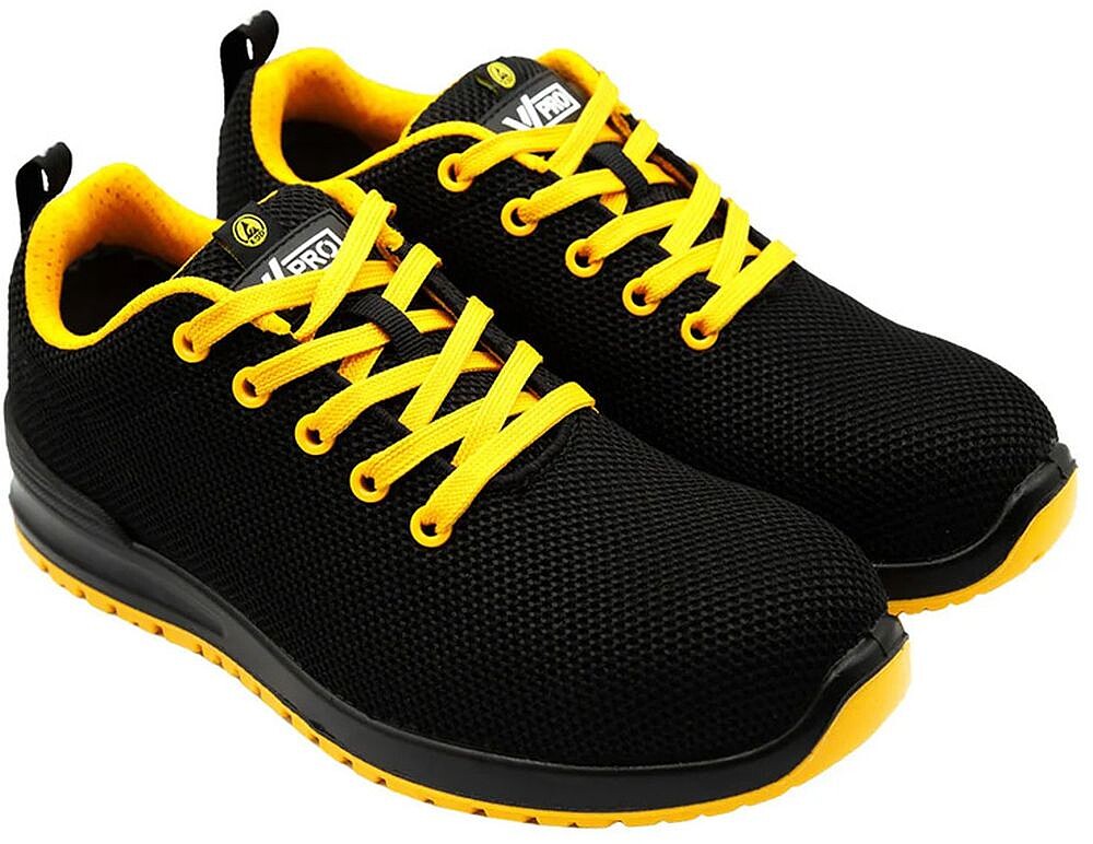 Sapatos Tamanho 47 Baixo S1P ESD SRC Preto/Amarelo Sapatos Tamanho 47 Baixo S1P ESD SRC Preto/Amarelo