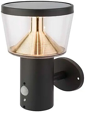 31130 APLIQUE SOLAR DE PAREDE COM SENSOR DE MOVIMENTO, LUZ FIXA, 40 LEDS, 600 Im, ANTRACITE, Ø16 x 17 x 23 cm
