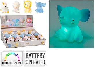 72754 Luminária noturna infantil, luz rgb, 10 cm, vários m...