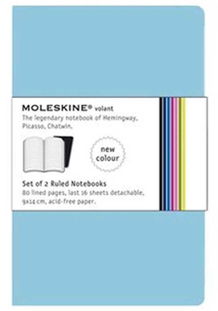 Volant XS Pautado Moleskine Azul Claro Pack 2 unidades, 56 Folhas Destacaveis, 6,5x10,5cm ALT-MOL62931397