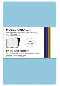 ALT-MOL62931397 : Volant XS Pautado Moleskine Azul Claro Pack 2 unidades, 56 Folhas Destacaveis, 6,5x10,5cm
