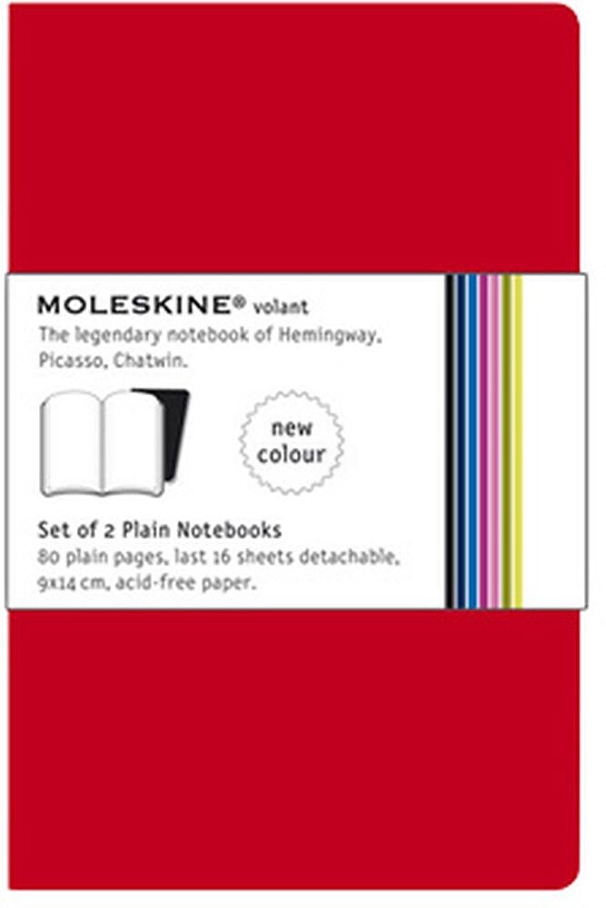 Volant de Bolso Pautado Moleskine Vermelho Pack 2 unidades, 80 Folhas, Ultimas 16 Folhas Destacaveis, 9x14cm ALT-MOL62931441