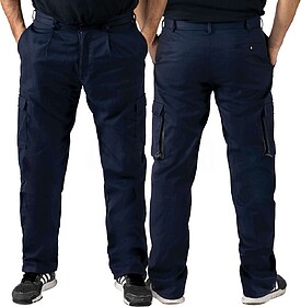 T-002 Calça Multi-bolsos tam: 3XL (58-60) cor: Cinza/Azul M...