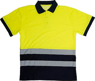 PL-61 Polo alta-visibilidade tam: L cor: AZUL/AMARELO - Belc...