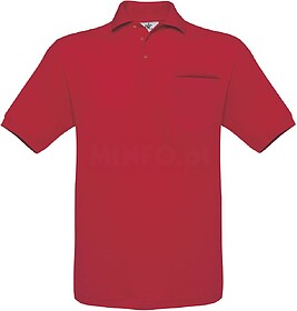 BC56003652M Safran Pocket : Vermelho M Polo B&C Safran Pocke...