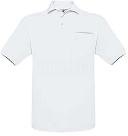 BC560036B002XL Safran Pocket : Branco 2XL Polo B&C Safran Po...