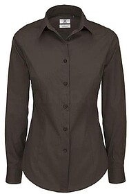 BC56007537S Black Tie LSL Women : Castanho S Camisa B&C Blac...