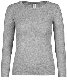BC56031293S #E150 LSL Women : Cinza mesclado escuro S T-shir...