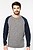 Sweatshirt BIO bicolor de homem com decote redondo e mangas raglan K491 - imagem 2
