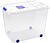 Caixa de armazenagem plasticforte 86 litros nº 8 transparente com tampa 470x620x450 mm 11251 - imagem 2