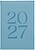 Agenda de escritório liderpapel 2027 encadernada creta semana à vista a5 bilíngue papel 70g fsc azul claro - imagem 2