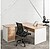 Ala para mesa rocada serie work 180x120 cm direita acabamento ab02 aluminio/cinza 2052AN02V26 - imagem 3