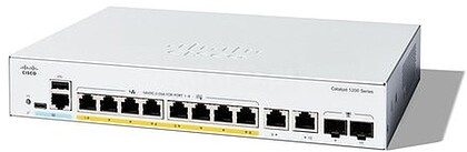 Cisco Catalyst 1200-8P-E-2G - Interruptor - L3 - inteligente - 8 x 10/100/1000 (PoE+) + 2 x combo Gigabit SFP/RJ-45 - montável em trilho - PoE+ (67 W) C1200-8P-E-2G