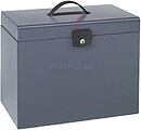Esselte Maletín Home-Box A4 Metálico - 5 Pastas - Tampa e Fechadura com Chave - Cor Cinza Antracite
