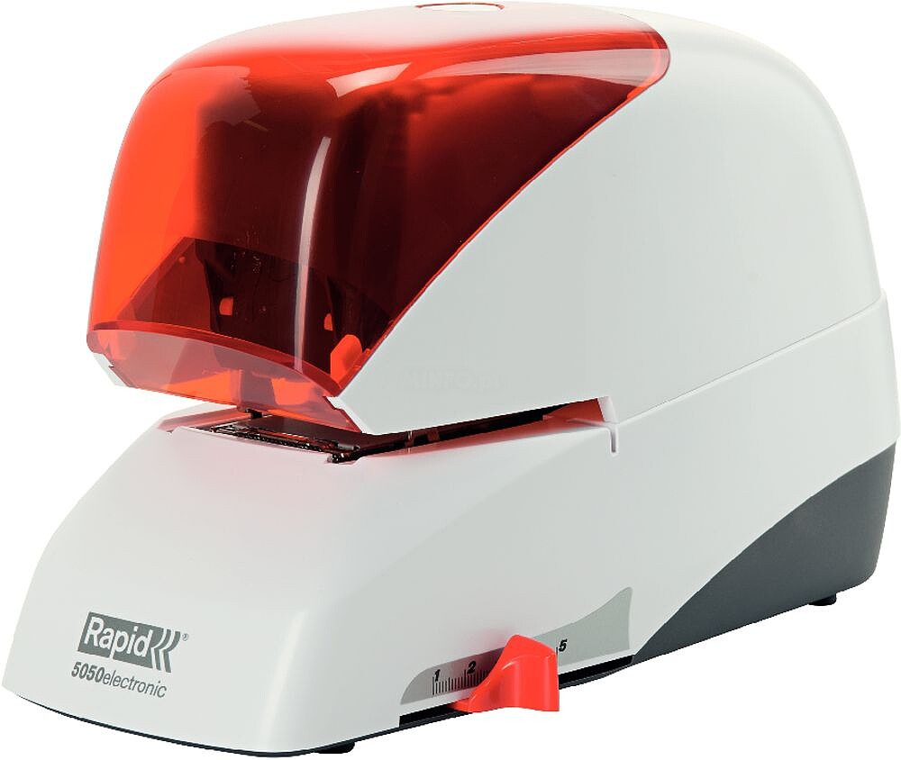 Grampeador Eléctrico Supreme R5050E Rapid - 50 Folhas - Recarga de Cartucho - Durável - Prata/Laranja