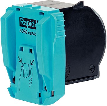 Cartucho Rapid de Grapas R5080 - Grapa Até 80 Folhas de Papel - Carga Fácil - Patenteado - Cor Preta
