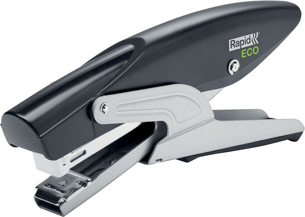Rapid ECO Agrafador de Tenaz - Fabricadas com 81% de Plástico Reciclado - Até 20 Folhas - Para Grampas 24/6, 26/6 - Grampeamento e Prego - Cor Preta 24812500