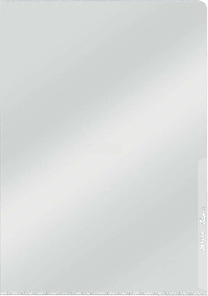 Cx. 100 dossiers em“ L” Leitz, pvc cristal Din A4.150 mic : branco es41000003