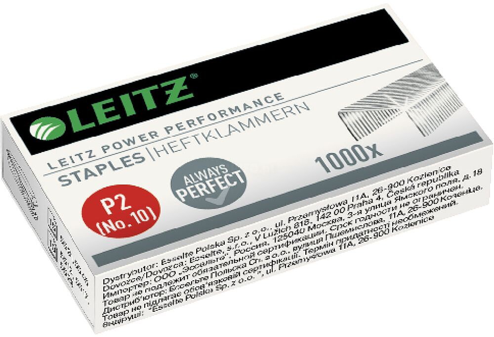 Cx. Agrafes Leitz nº10 (embalagem1000) : galvaniz es55770000