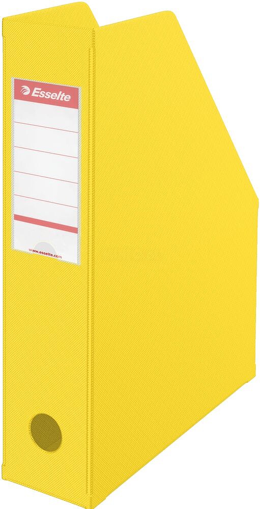 Porta revistas em PVC, DIN A4. Lombada 75 mm.VIVIDA : amarelo : venda multiplos 10 uni es56001
