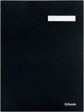 Esselte Portafirmas com 10 Separadores - Capas Forradas de Plástico - Janela Transparente no Separador - Cor Preta 621064