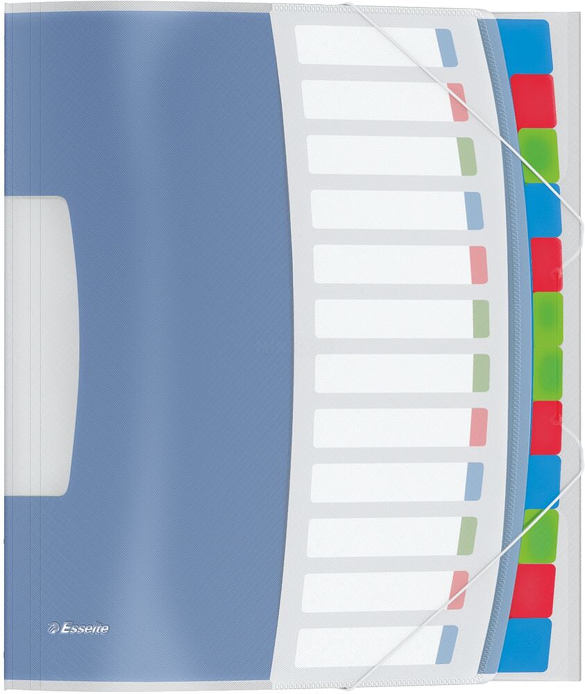 Classificador 12 separadores. PP. A4 VIVIDA : sortido : venda multiplos 20 uni es624030