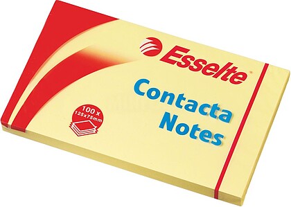 es83001 : Contacta Notas 125 mm. x 75 mm. (bloco 100 fls.) : amarelo : venda multiplos 12 uni