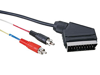 G-AVW060 : Cabo com ficha SCART macho para 2x RCA macho (5m,...