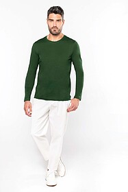 T-SHIRT MANGA COMPRIDA DECOTE REDONDO : White 180gr. : tam.S...