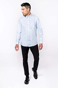 CAMISA MANGA COMPRIDA EM OXFORD DE TRATAMENTO FÁCIL : Oxfor...