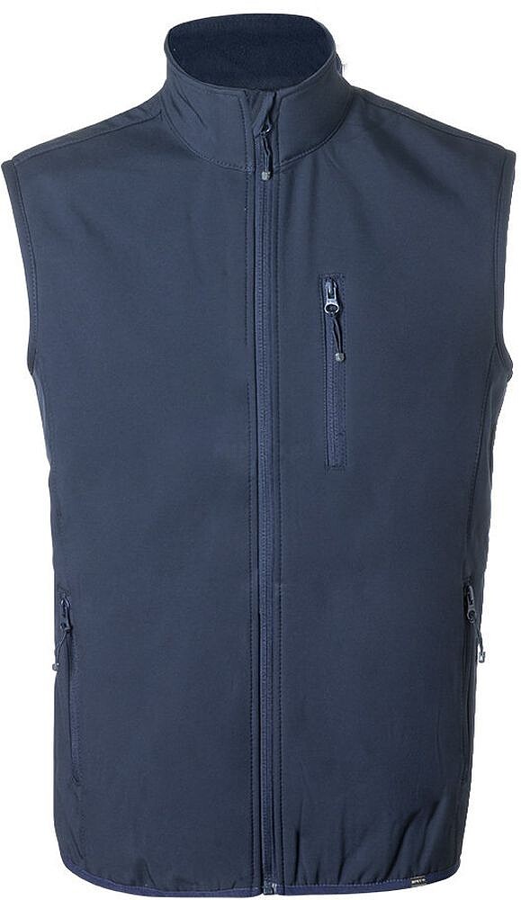 Colete Jandro Exterior: Soft Shell, 92% Poliéster RPET/ 8% Elastano. Interior: 100% Poliéster Microfleece RPET. 300 g/ m2 Resistente ao Vento e á Água 1306