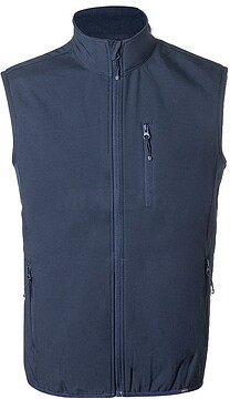 Colete Jandro Exterior: Soft Shell, 92% Poliéster RPET/ 8% Elastano. Interior: 100% Poliéster Microfleece RPET. 300 g/ m2 Resistente ao Vento e á Água 1306