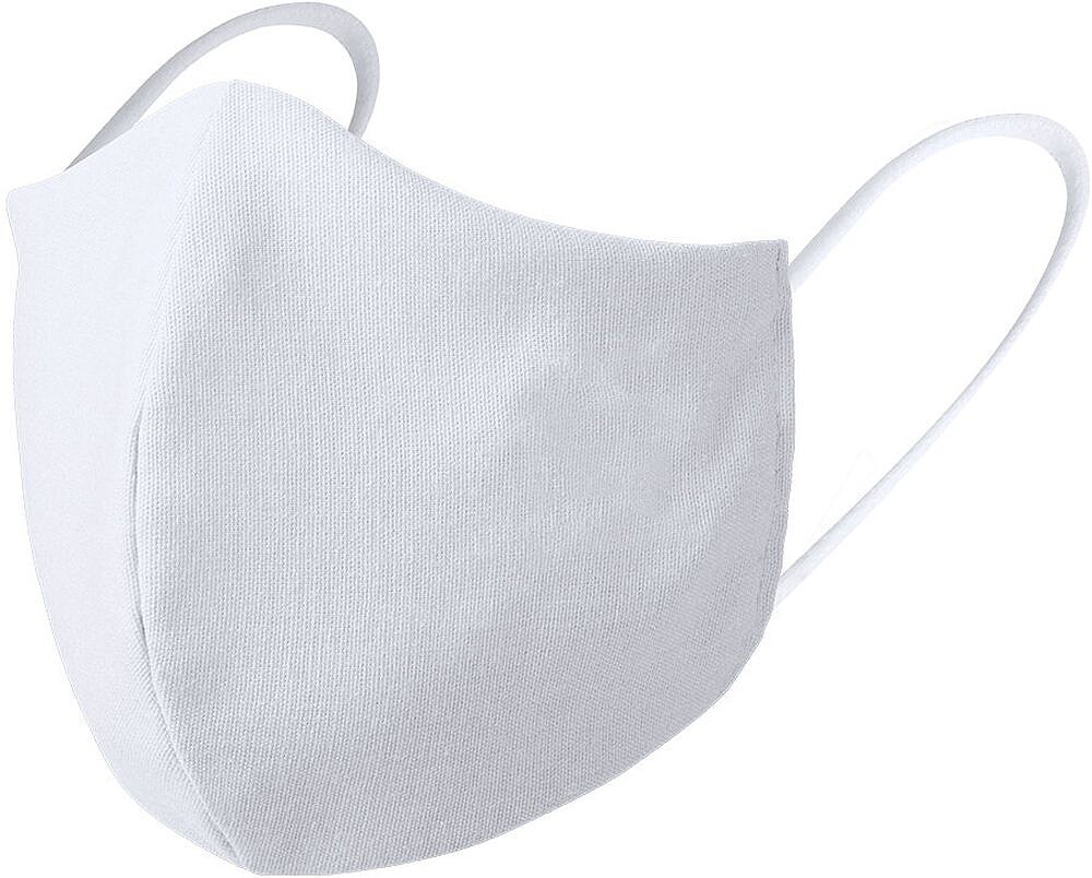 Máscara Higiênica Reutilizável Exterior: 45% Algodão/ 55% Poliéster. Camada intermediária: Meltblown (TNT Polipropileno). Interior: 100% Algodão com Tratamento Antimicrobiano HeiQ Viroblock NPJ03 2609