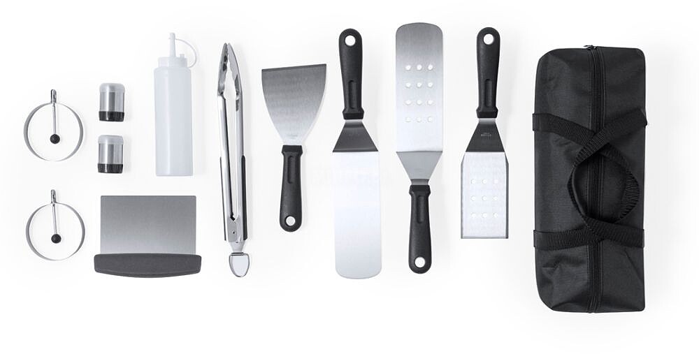 Set Churrasco Raiken Aço Inox 11 Acessórios. Bolsa Poliéster 20470