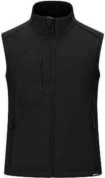 Colete Handricks Tripla Camada. Exterior: Soft Shell, 94% Poliéster RPET/ 6% Elastano. Interior: 100% Poliéster Micropolar RPET. 340 g/ m2 Resistente ao Vento e à Água 21295
