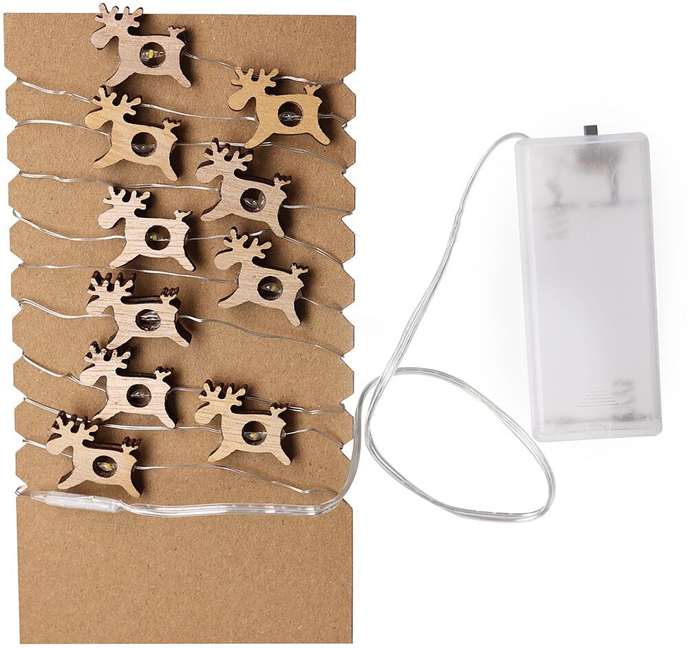 Enfeite de Natal Plentox Madeira 20 Leds. 2 Pilhas AA Não Incluídas 21380