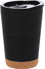 Copo Térmico Doyle PP Reciclado/ Cortiça 260 ml PRETO S/T