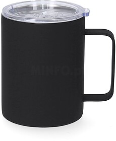 Caneca Térmica Adelax Aço Inox. Acabamento Aborrachado 400...