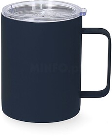 Caneca Térmica Adelax Aço Inox. Acabamento Aborrachado 400...