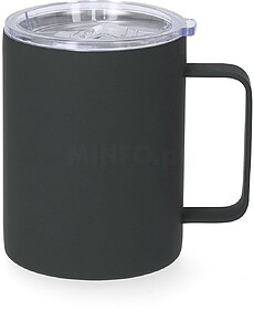 Caneca Térmica Adelax Aço Inox. Acabamento Aborrachado 400...