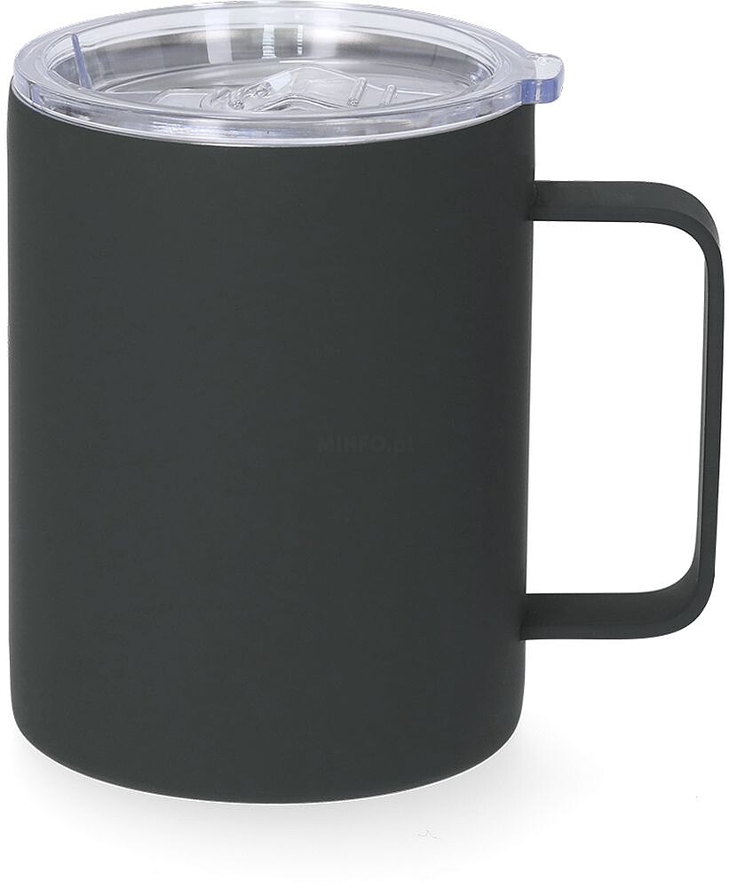 Caneca Térmica Adelax Aço Inox. Acabamento Aborrachado 400 ml 21399