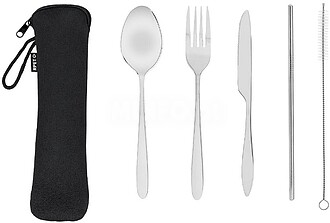 Set Talheres Sinix Aço Inox 5 Peças. Bolsa Soft Shell RPE...