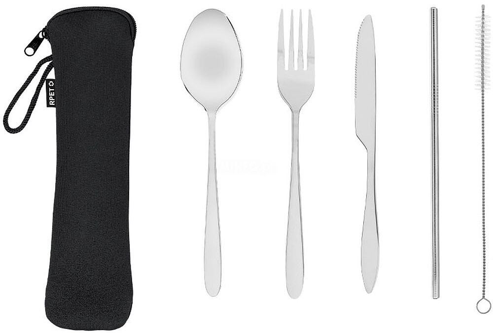 Set Talheres Sinix Aço Inox 5 Peças. Bolsa Soft Shell 21569
