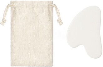 Massajador Facial Kunkor Pedra de Jade Branca Bolsa Algodão...